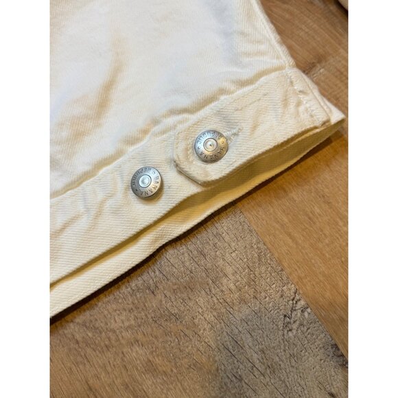 Vintage 80s 90s Banana Republic Safari & Travel White Denim Long Sleeve Trucker - Picture 10 of 12